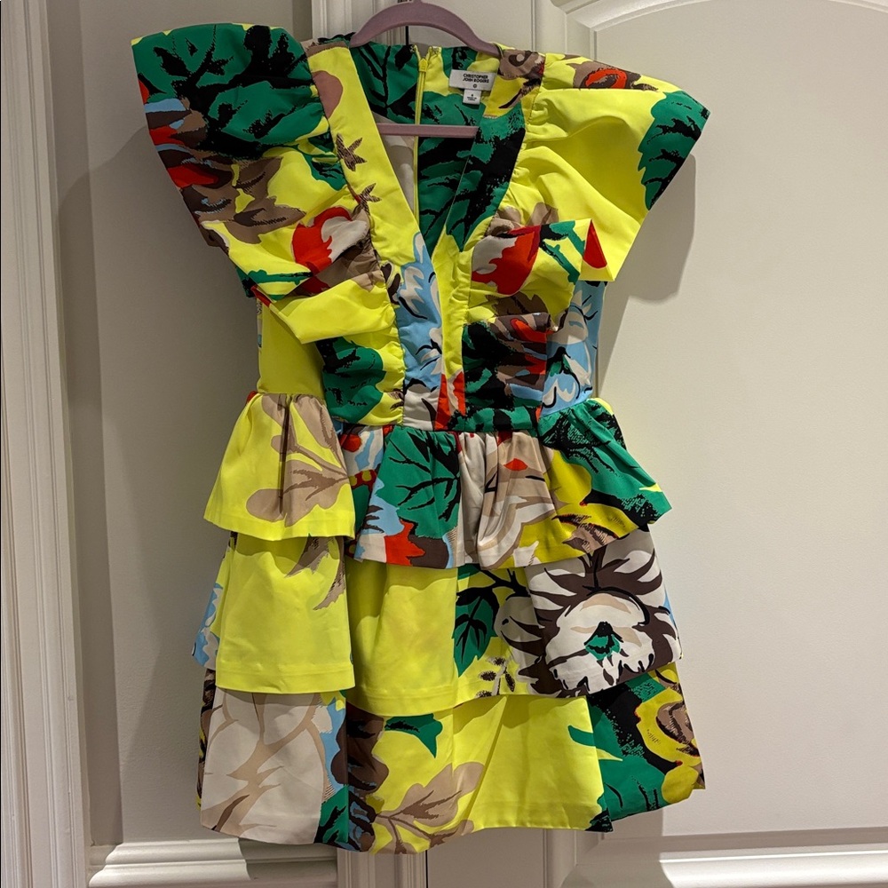 Christopher John Rogers Multicolor Patterned Garment crispy structure taffeta